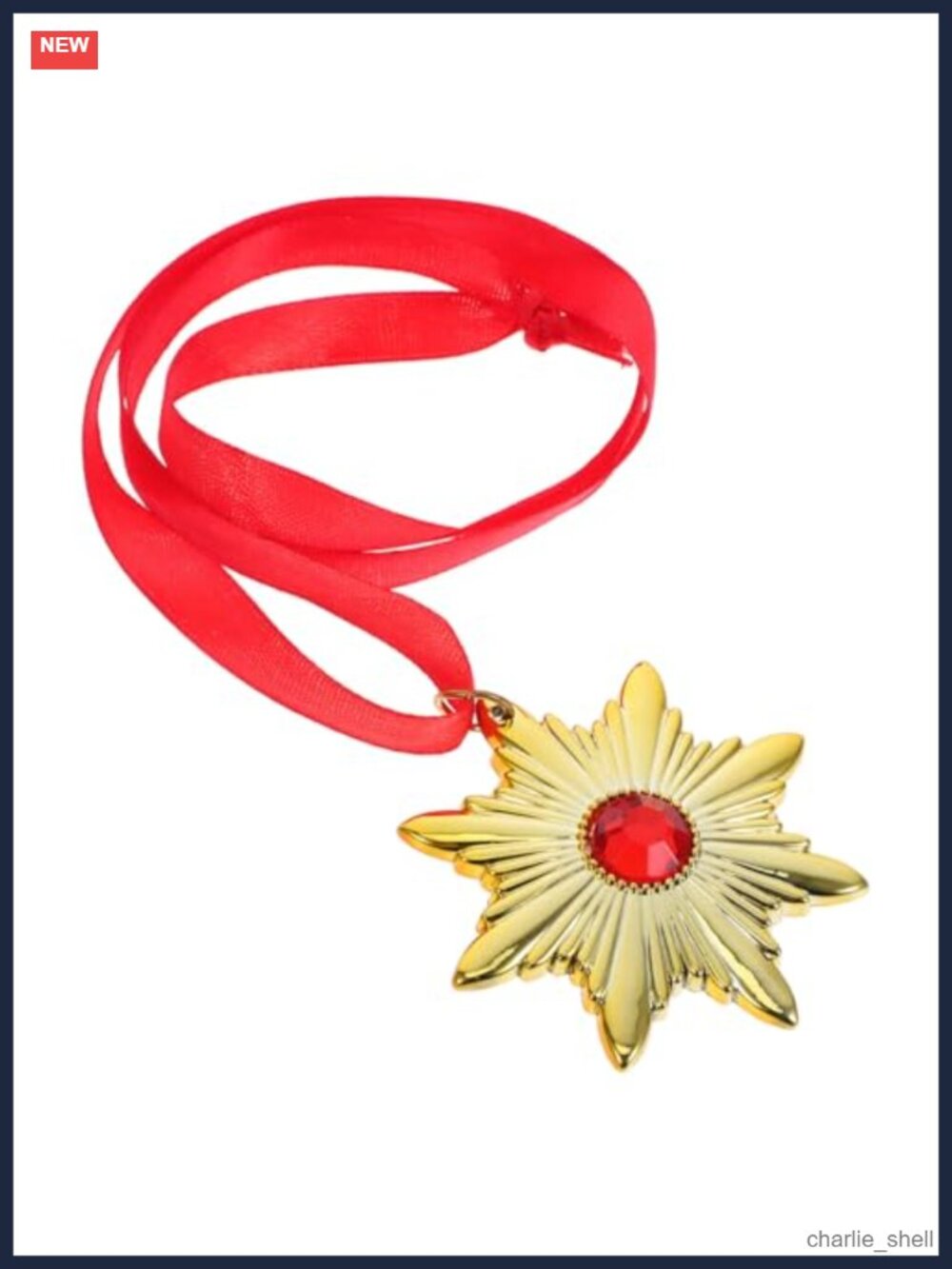 Vampire Medal Necklace with Lanyard Halloween Cosplay Costume Accessory